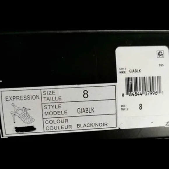 Expression size 8 black strappy heels - Picture 4 of 4